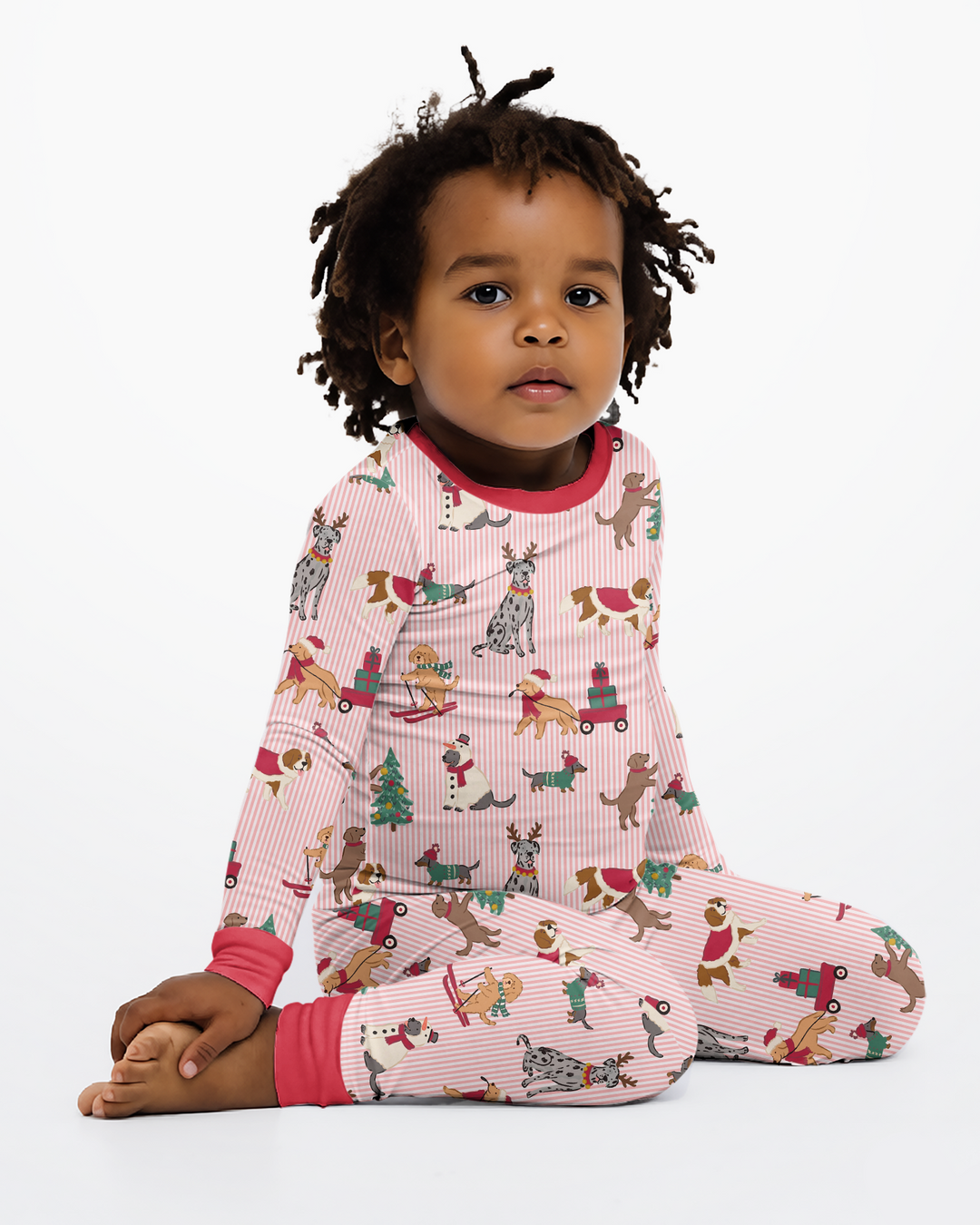 Christmas Pups & Holiday Adventures Bamboo Two Piece Long Sleeve Pajama Set