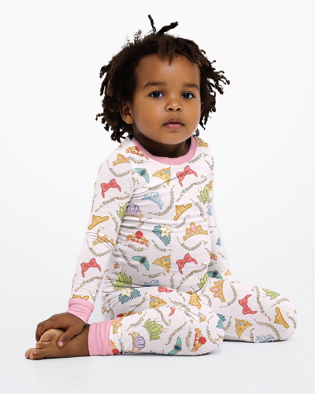 Princess Crowns Bamboo Two Piece Long Sleeve Pajama Set