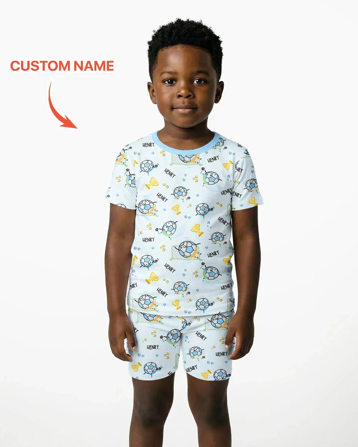 Zweiteiliges Pyjama-Set mit kurzen Ärmeln und Shorts im Sommer-Design