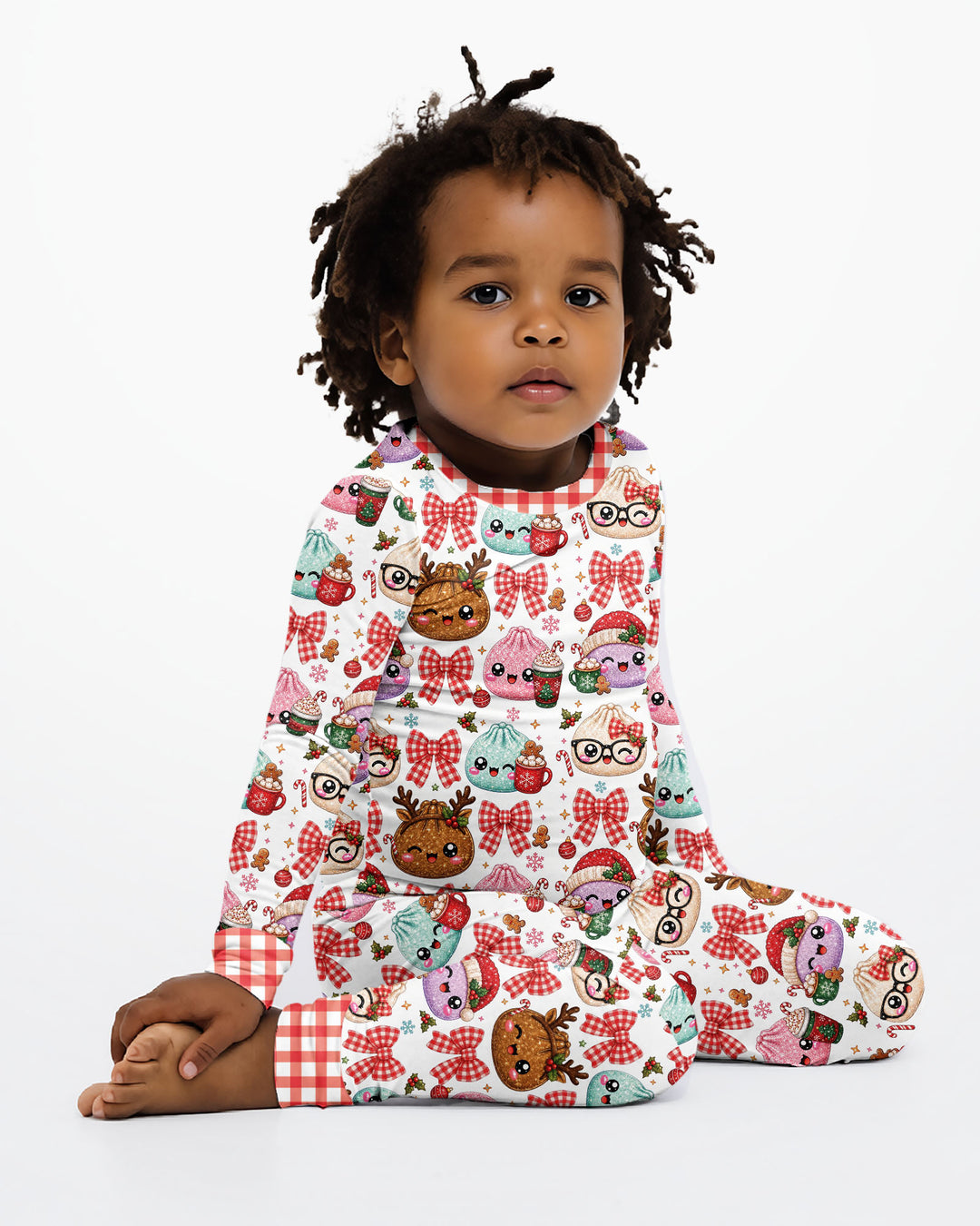 Merry Glitter Dumpling Bamboo Two Piece Long Sleeve Pajama Set