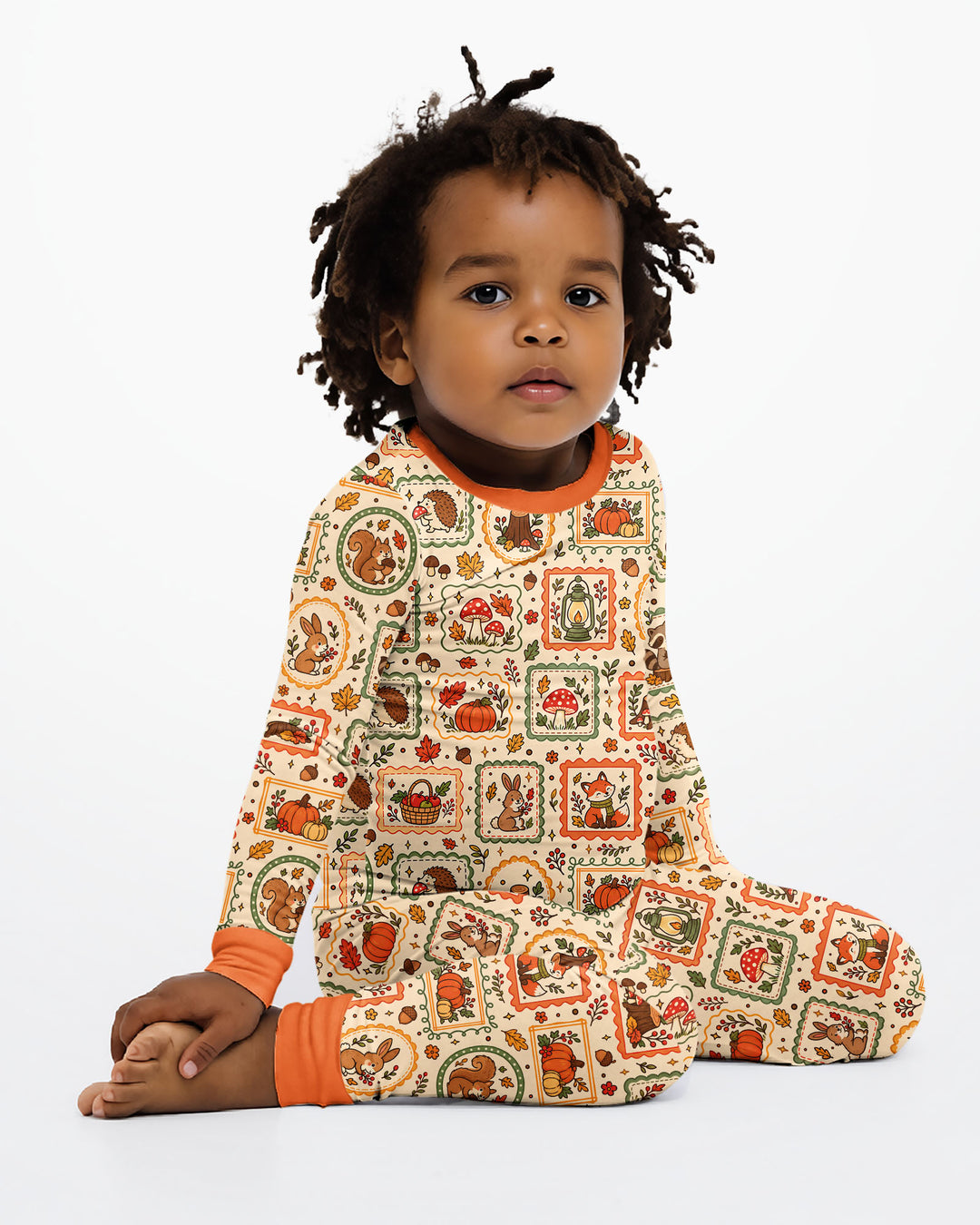 Woodland Animal Fall Bamboo Two Piece Long Sleeve Pajama Set