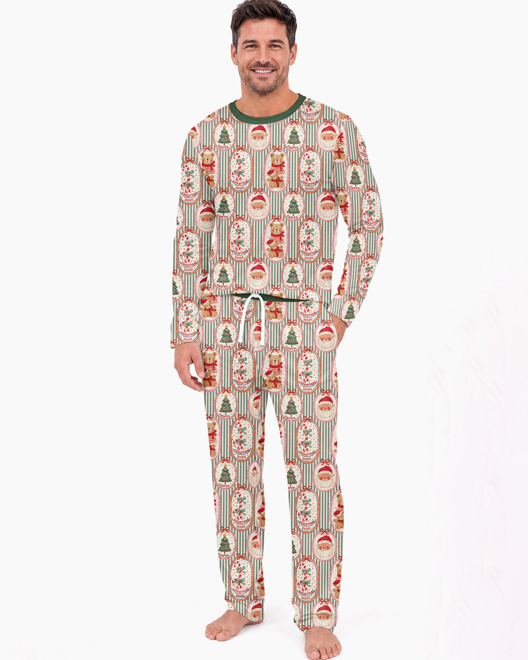 Teddy Bear Christmas Bamboo Men's Pajama Set