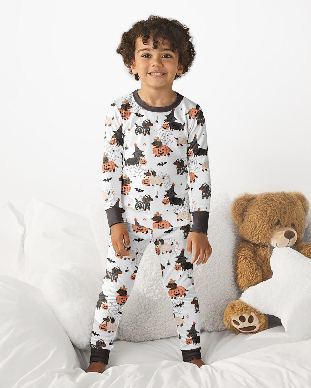 Howl-O-Weenie Dachshund Two Piece Long Sleeve Pajama Set