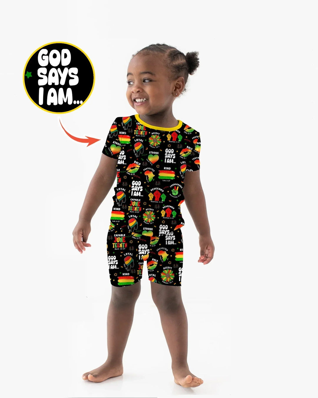 Template Zweiteiliges Pyjama-Set mit kurzen Ärmeln und Shorts