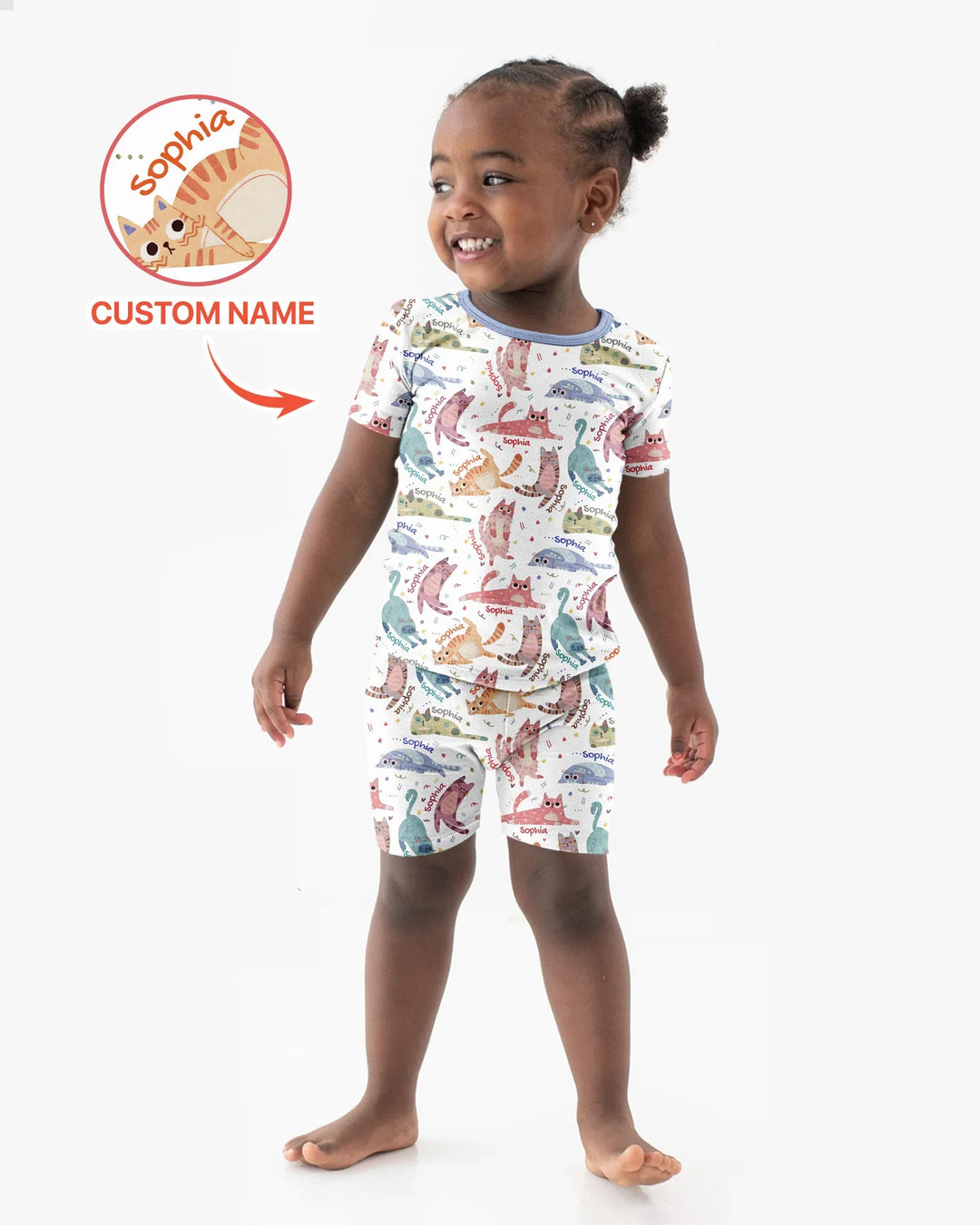 Zweiteiliges Pyjama-Set mit kurzen Ärmeln und Shorts im Sommer-Design