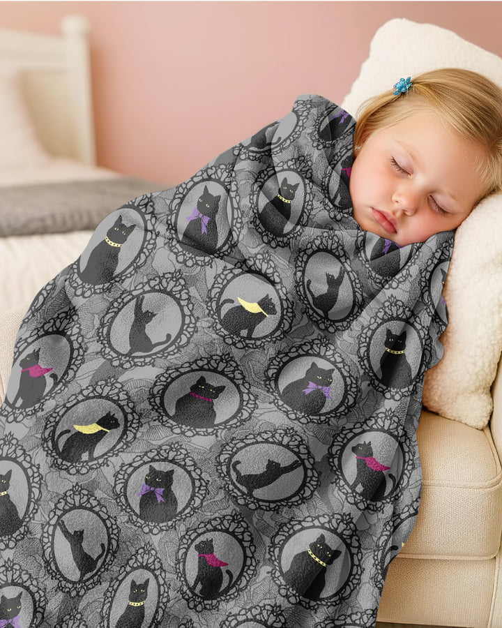 Midnight Cat Parade Bamboo Blanket