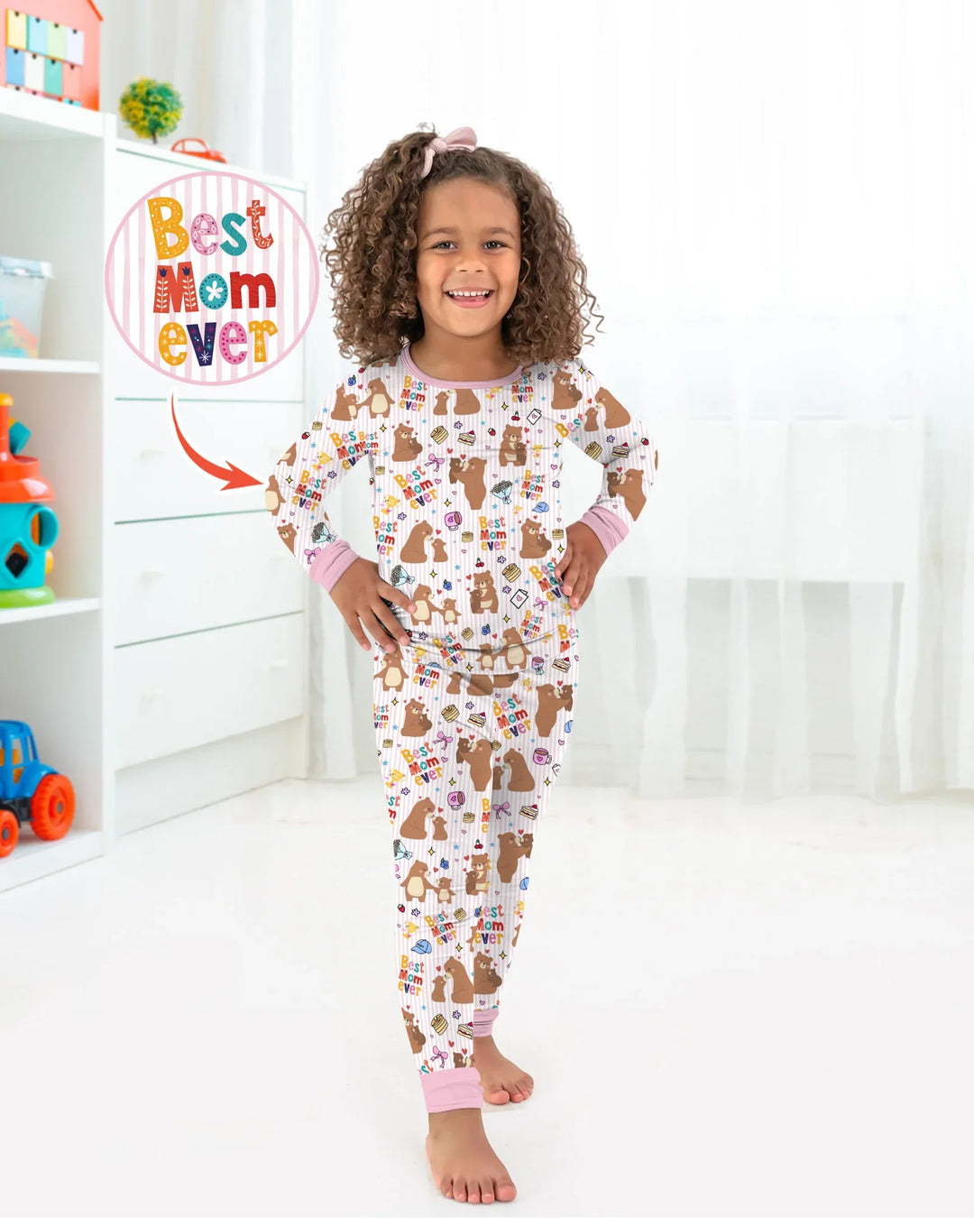 Zweiteiliges Langarm-Pyjama-Set mit Sommerfrüchten
