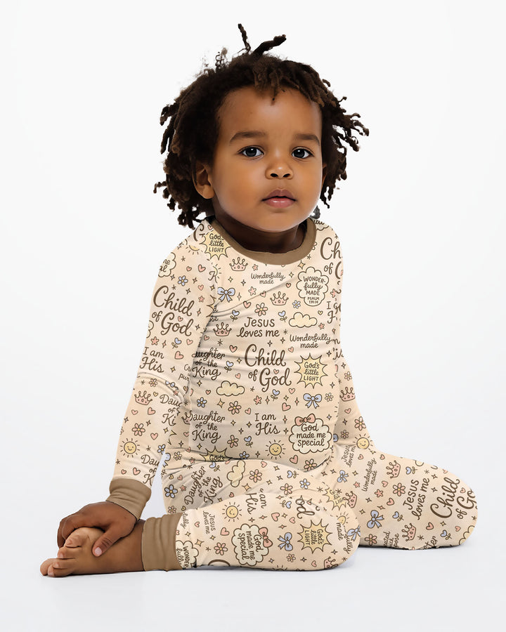 Zweiteiliges Langarm-Pyjama-Set mit Sommerfrüchten