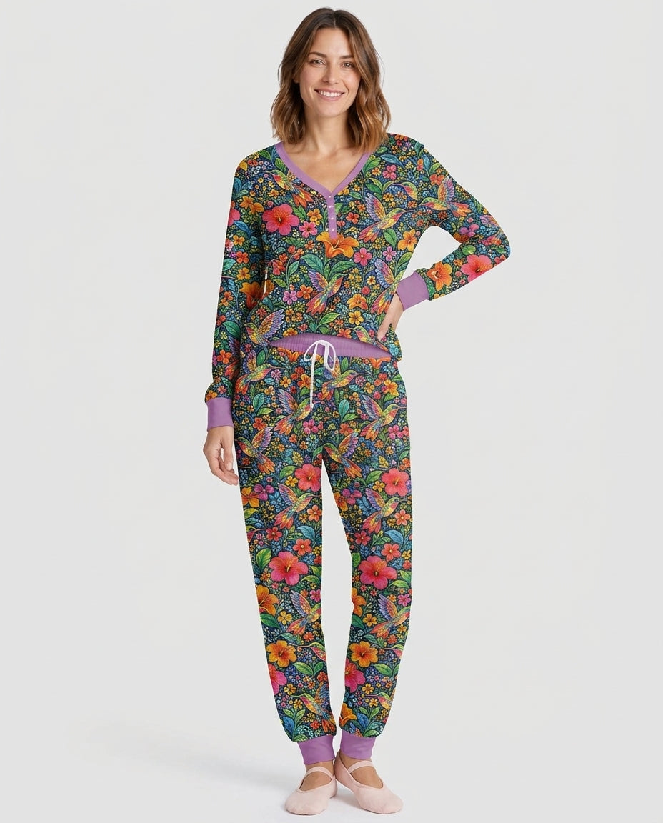 Hummingbird Paradise Bamboo Women Pajama Set