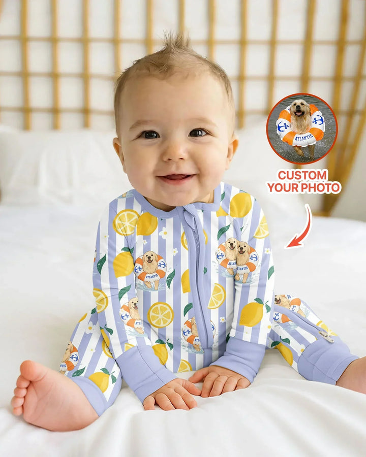 Gerippte Babykleidung mit individuellem Foto - Weich &amp; Skizzenhaft