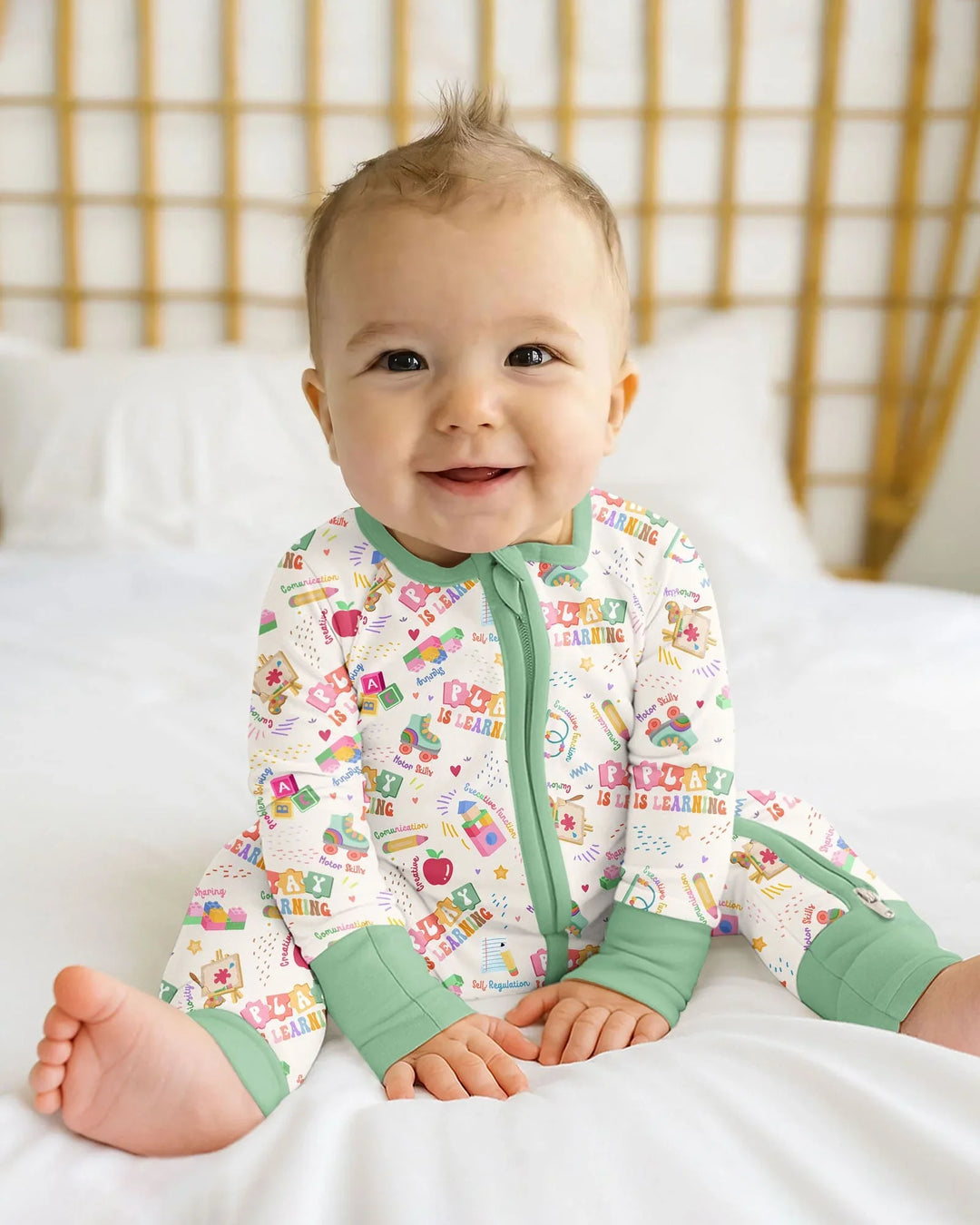 Gerippte Babykleidung mit individuellem Foto - Weich &amp; Skizzenhaft