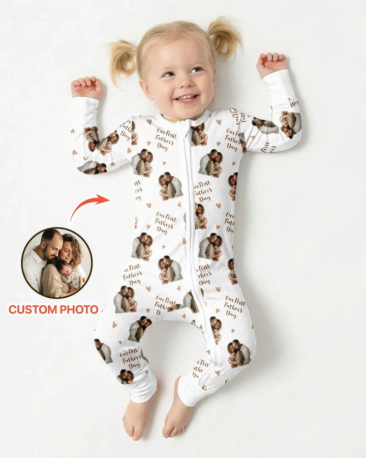 Gerippte Babykleidung mit individuellem Foto - Weich &amp; Skizzenhaft