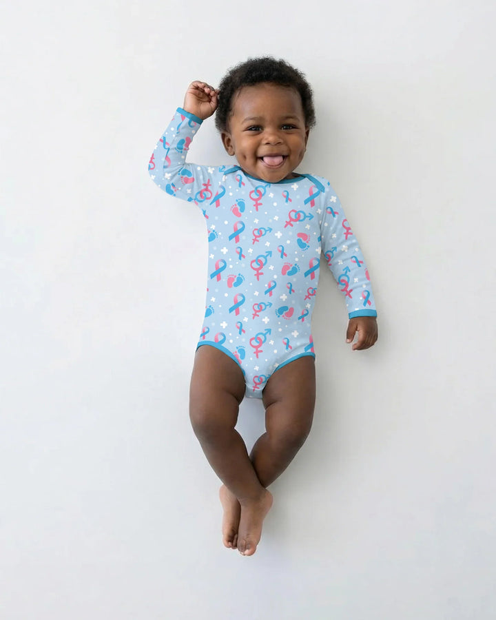 Infertility Awareness Blue and Pink Bamboo Bodysuit