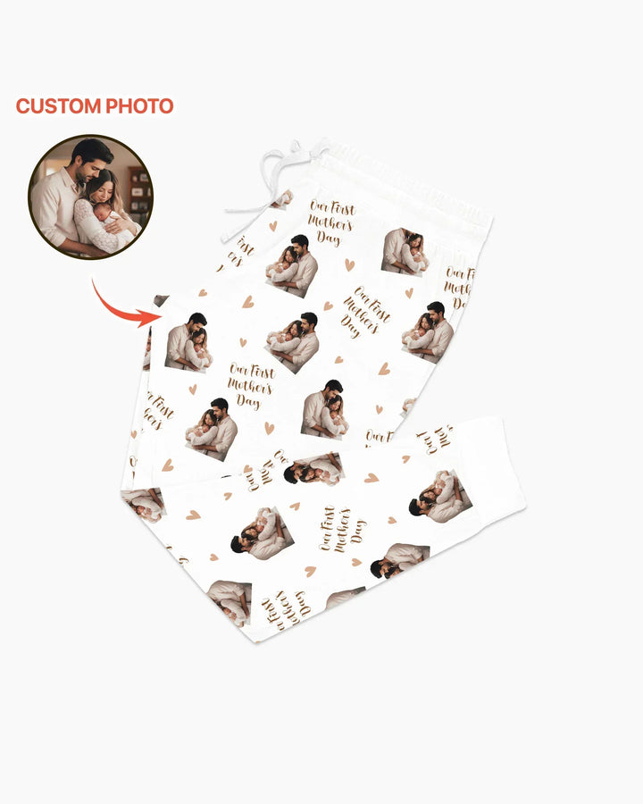 Personalisierte Foto Unser erstes als Eltern Bambus Damen Pyjama Set