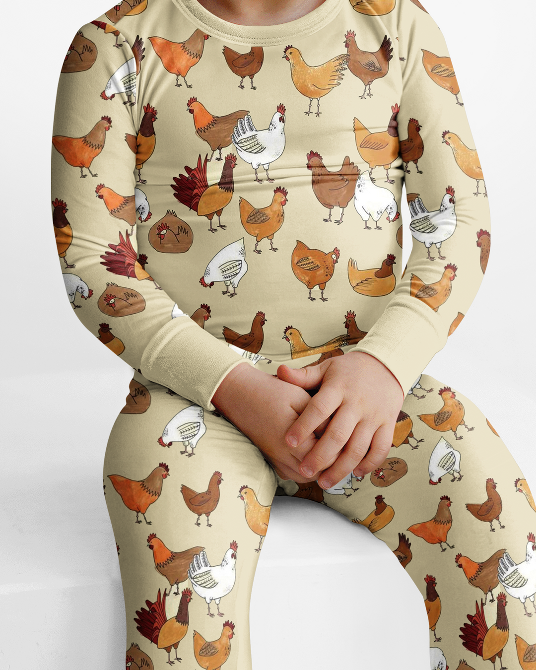 Farm Chicken  Bamboo Two Piece Long Sleeve Pajama Set