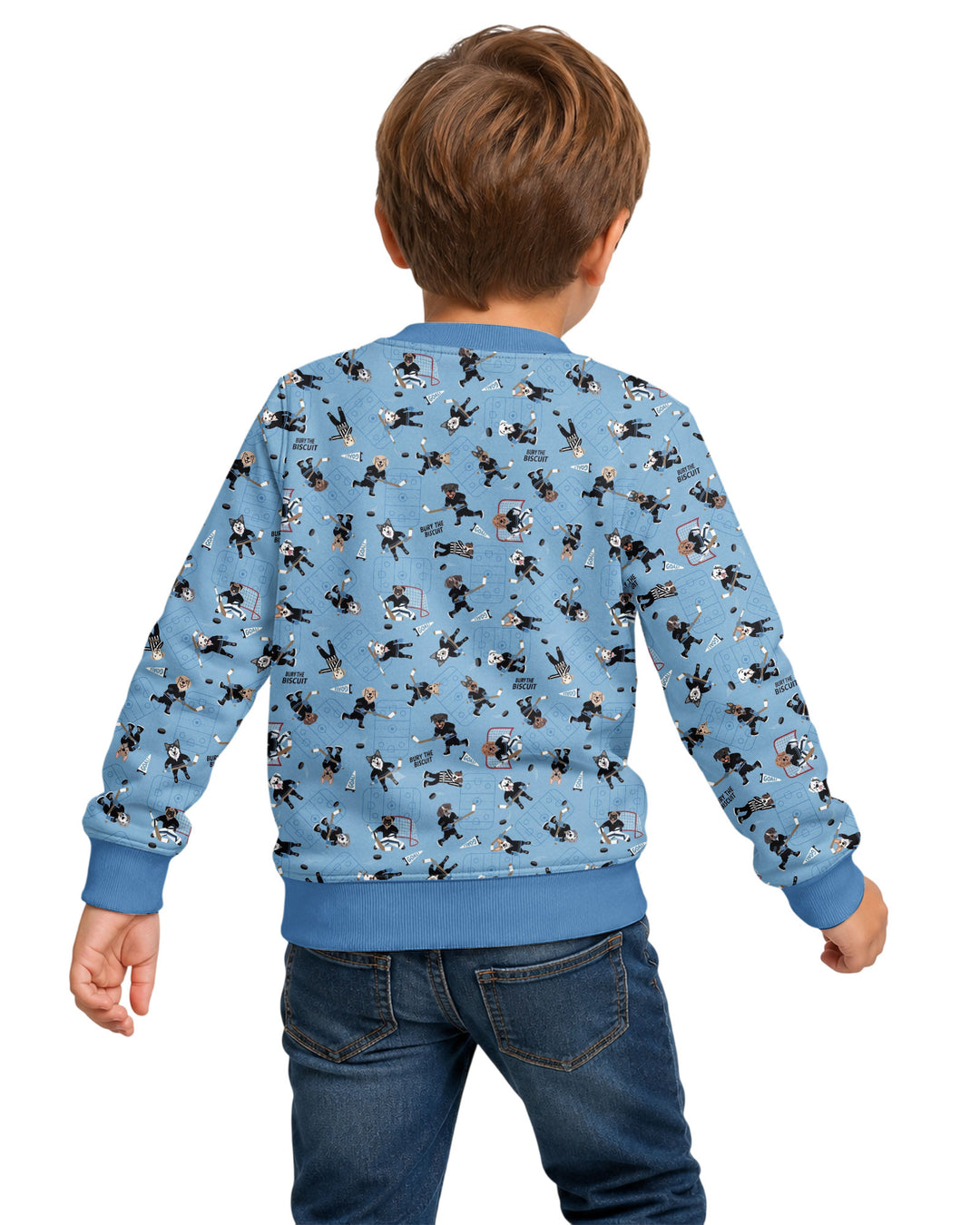 Hockey Dogs - Blue and Black Bamboo Crewneck Sweatshirt