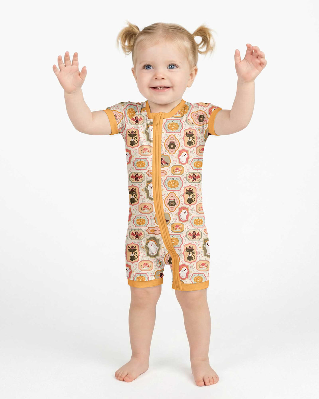 Cute Vintage Magical Cottage Style Halloween Bamboo Shorty Zippy