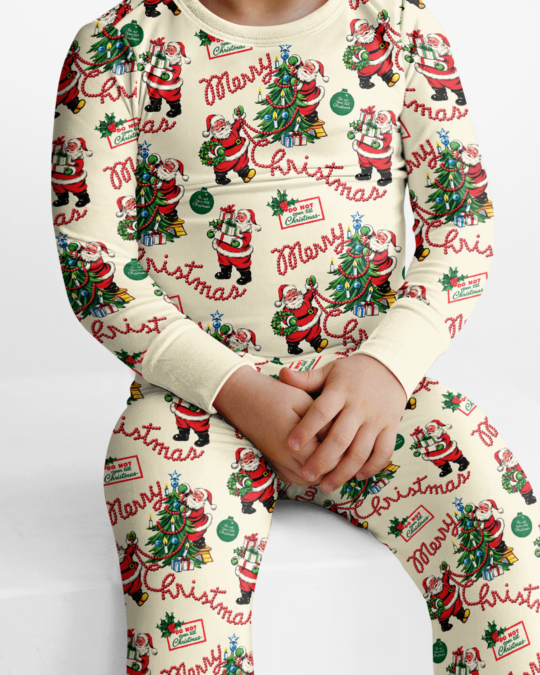 Funny Christmas Santa Bamboo Two Piece Long Sleeve Pajama Set