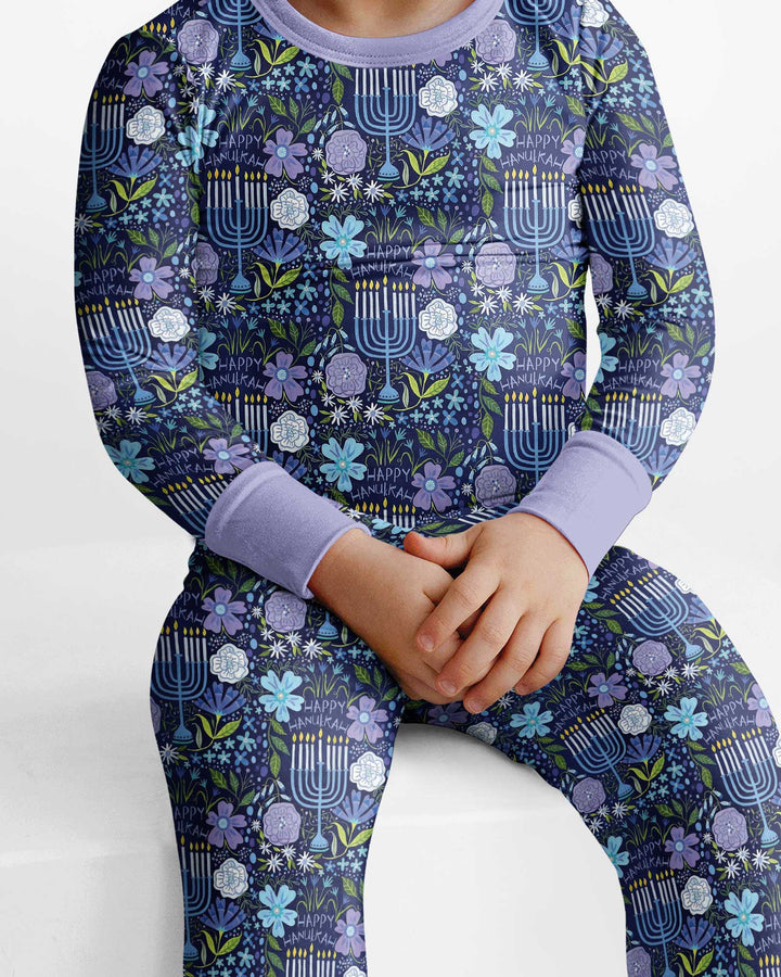 Hanukkah Me and Mom Matching Bamboo Two Piece Long Sleeve Pajama Set