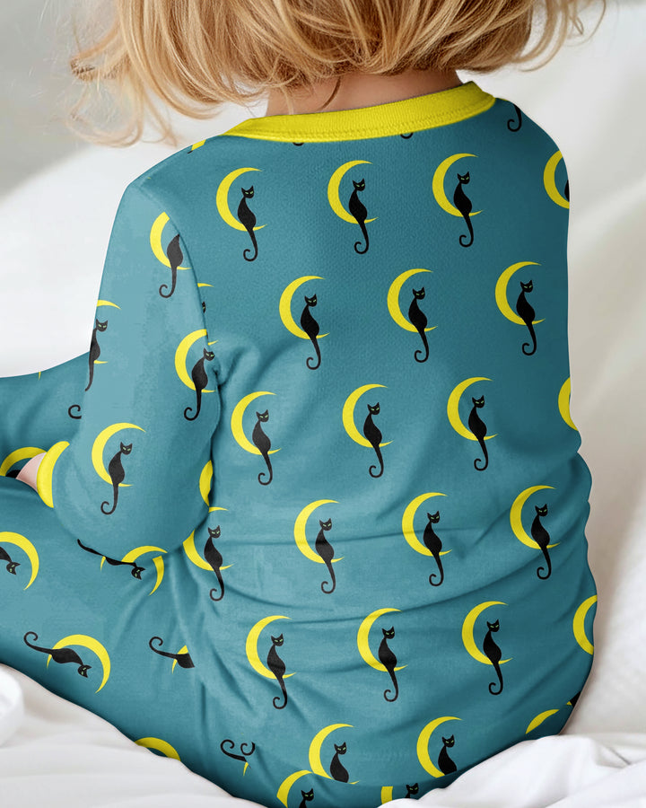 Black Cat Crescent Moon Celestial Night Bamboo Convertible Zippy