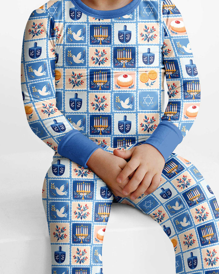 Jewish Holiday Bamboo Two Piece Long Sleeve Pajama Set