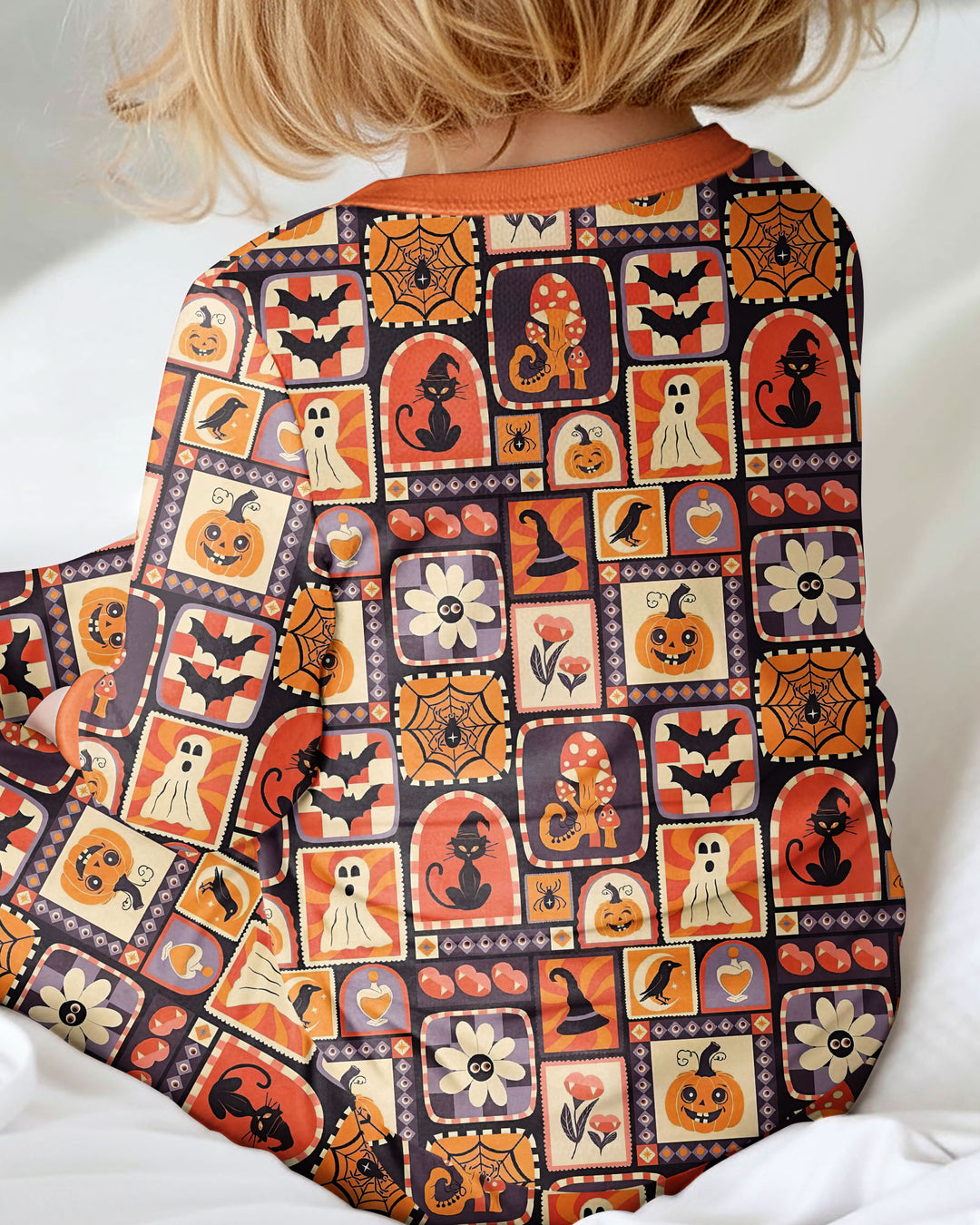 Retro Halloween Patchwork Icons Bamboo Convertible Zippy