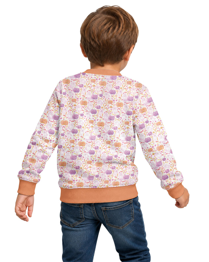 Pastel Pumpkins and Ghosts Bamboo Crewneck Sweatshirt