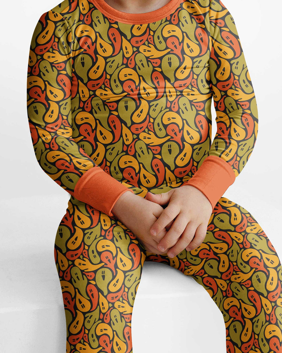 Retro Haunts & Happy Boos Bamboo Two Piece Long Sleeve Pajama Set