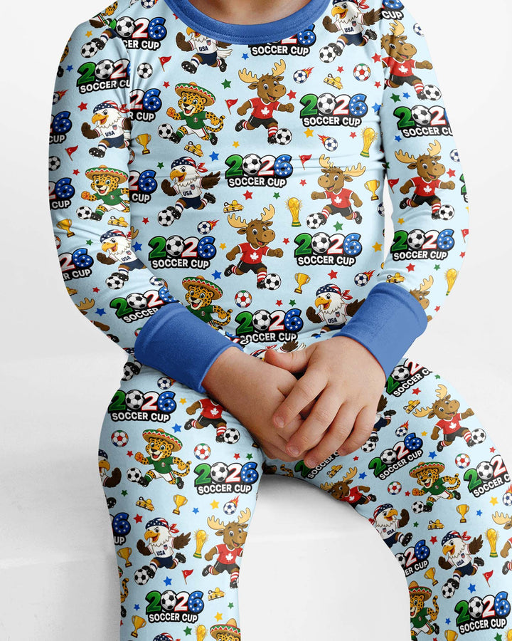 Zweiteiliges Langarm-Pyjama-Set mit Sommerfrüchten
