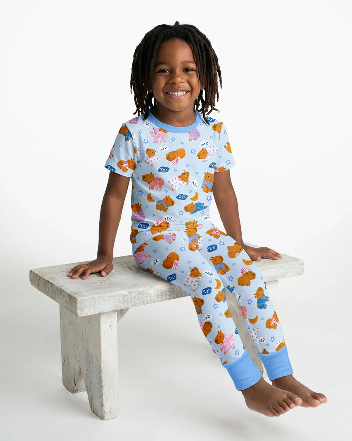 Zweiteiliges, kurzärmliges Pyjama-Set mit Marienkäfern