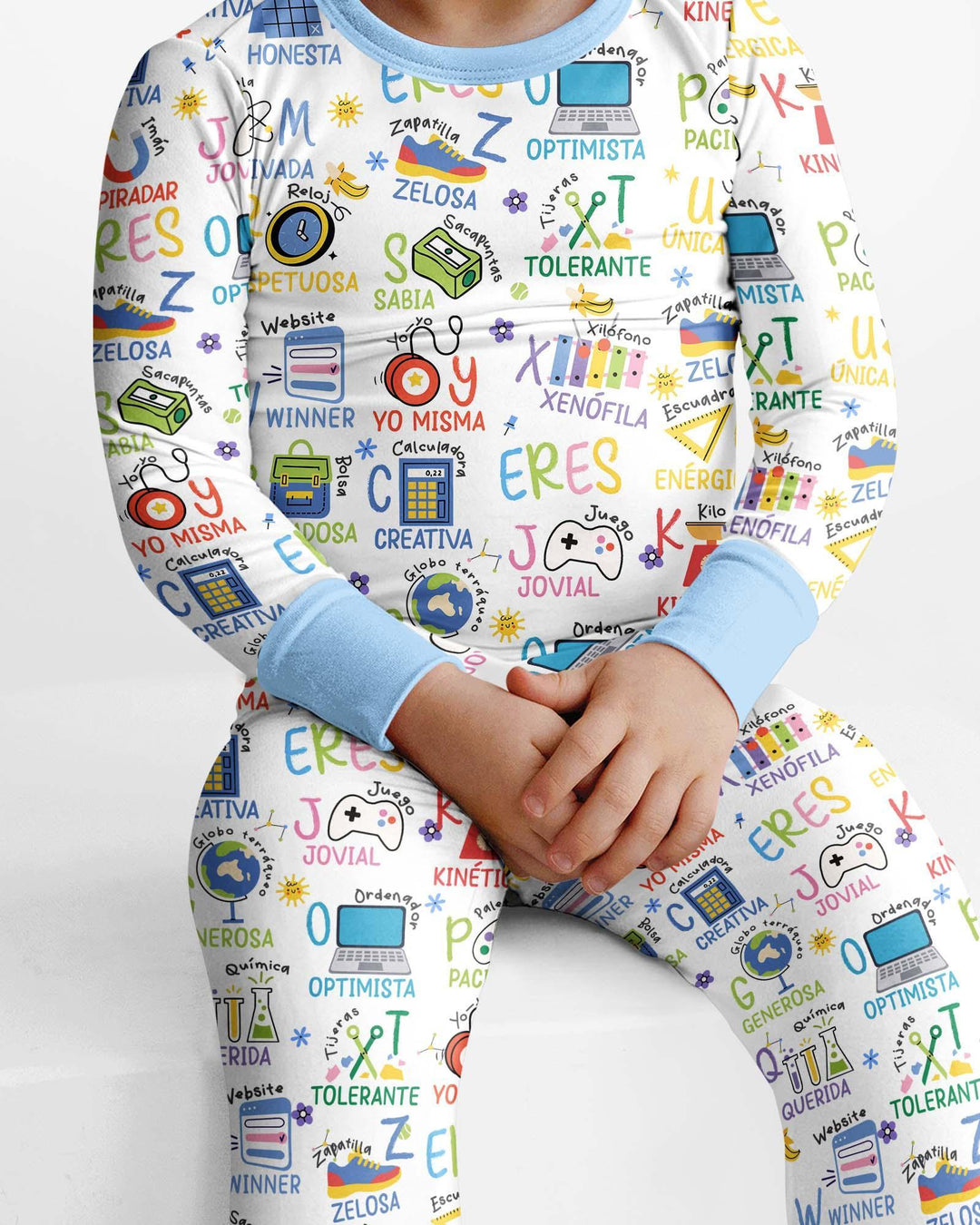 You Are Spanish Alphabet Version Bamboo Two Piece Long Sleeve Pajama Set