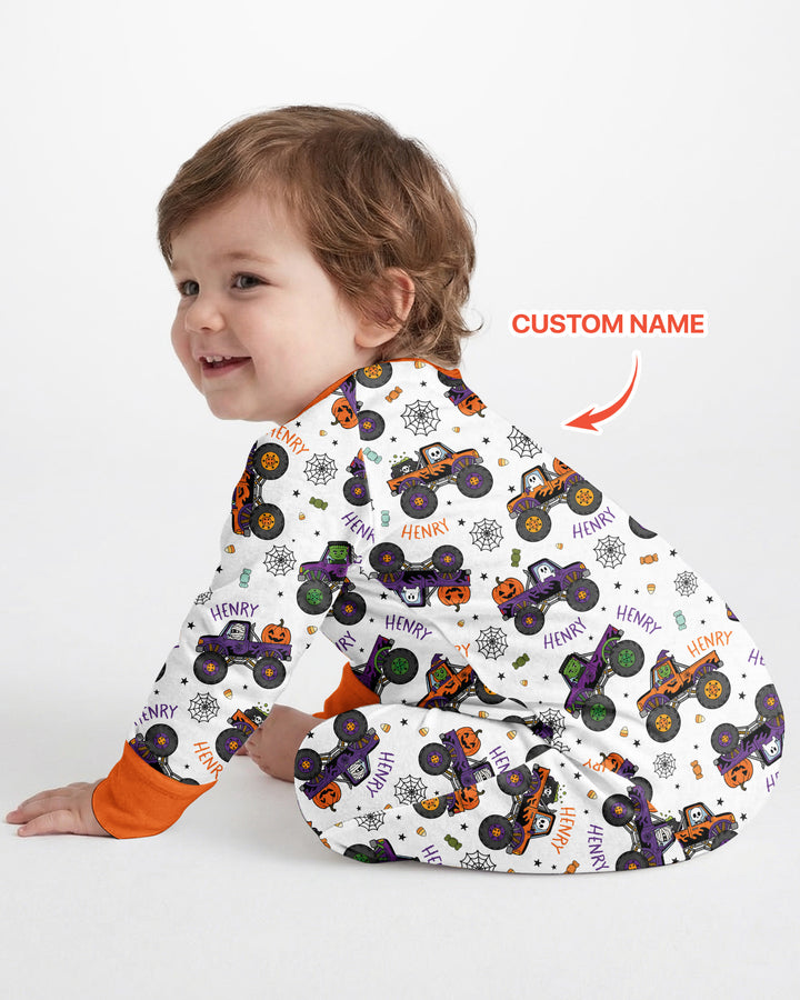 Custom Name Halloween Monster Truck Bamboo Convertible Zippy
