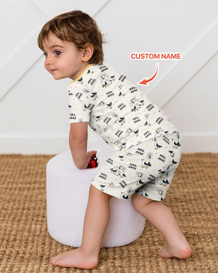 Zweiteiliges Pyjama-Set mit kurzen Ärmeln und Shorts im Sommer-Design