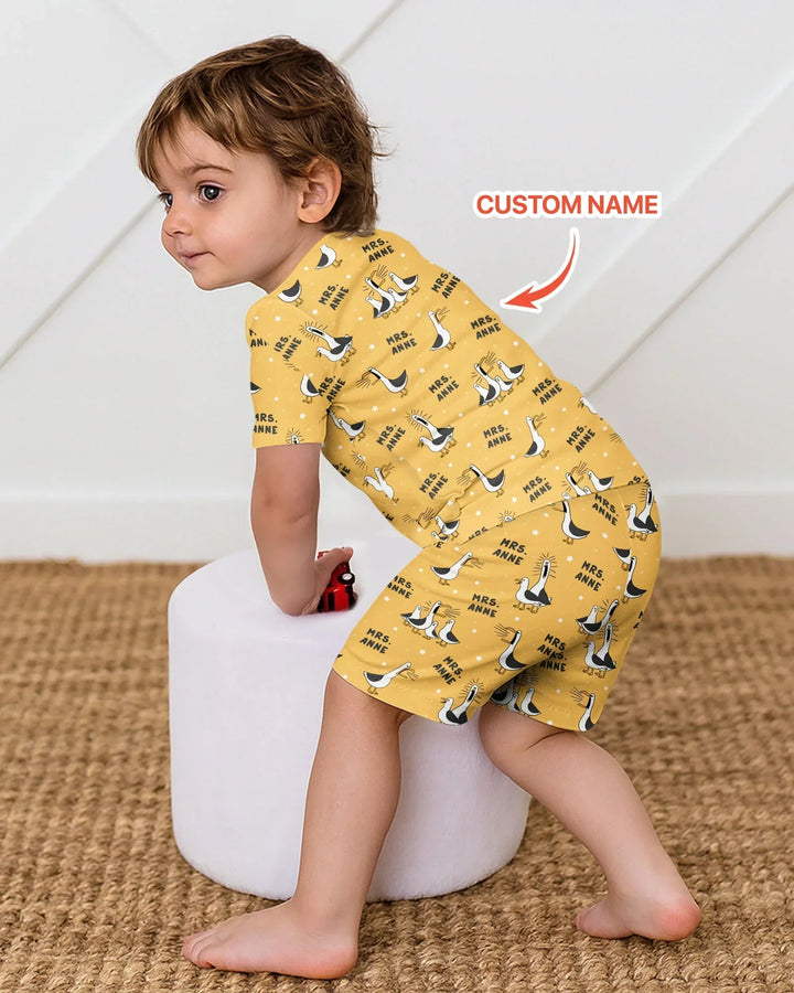 Zweiteiliges Pyjama-Set mit kurzen Ärmeln und Shorts im Sommer-Design