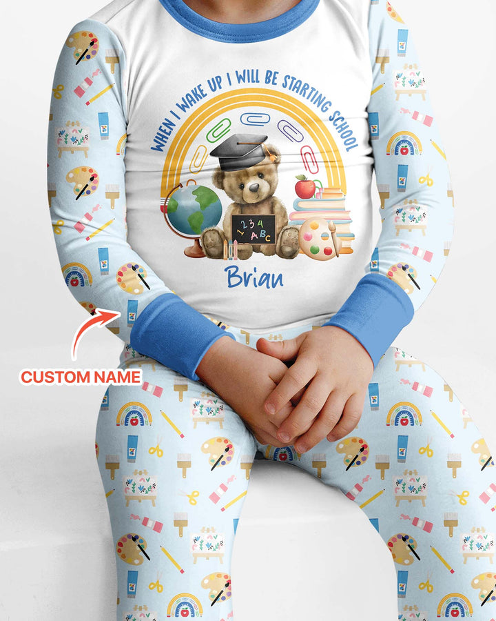 Zweiteiliges Langarm-Pyjama-Set mit Sommerfrüchten