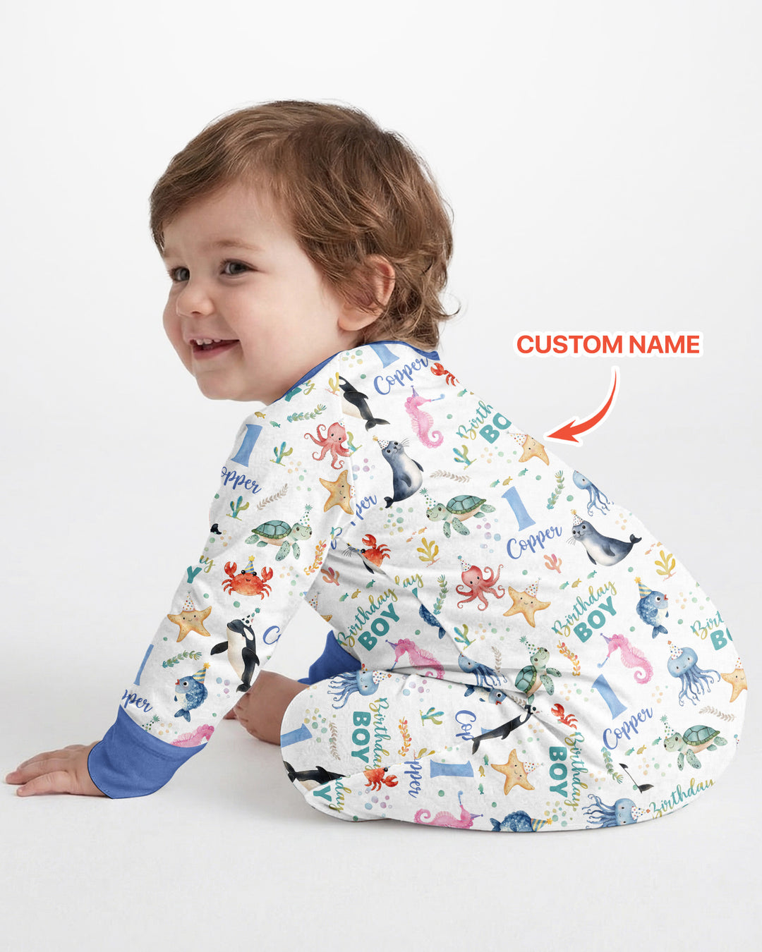 Birthday Under The Sea Custom Name & Age Bamboo Convertible Zippy