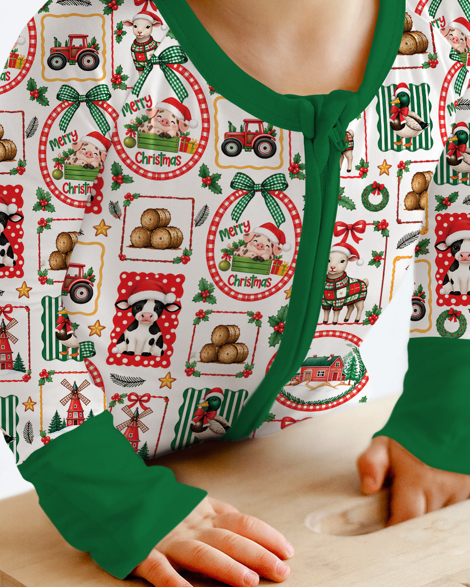 Christmas Farm Animals Bamboo Convertible Zippy
