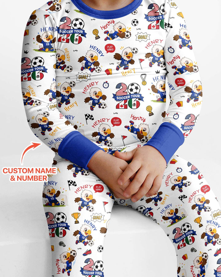 Zweiteiliges Langarm-Pyjama-Set mit Sommerfrüchten