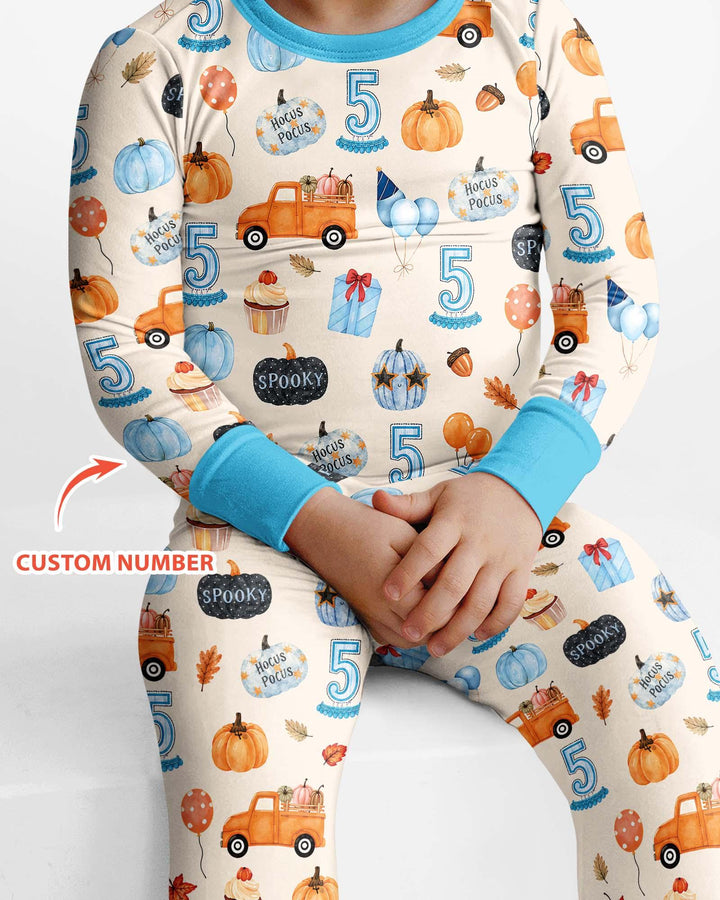 Little Pumpkin Birthday Bamboo Two Piece Long Sleeve Pajama Set