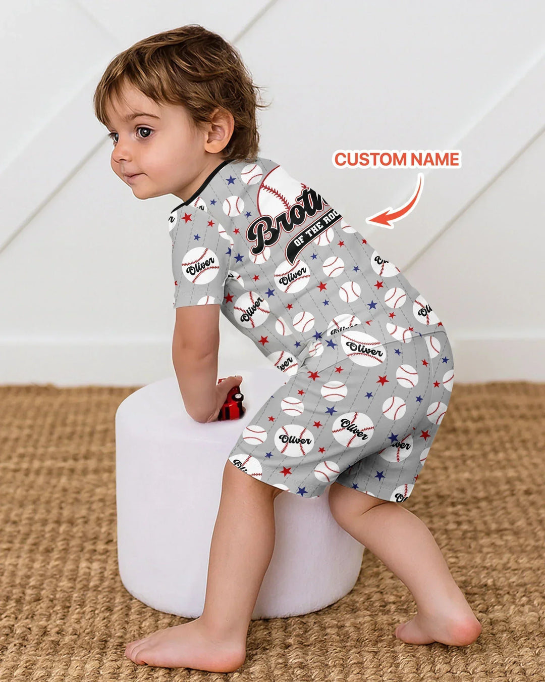 Zweiteiliges Pyjama-Set mit kurzen Ärmeln und Shorts im Sommer-Design