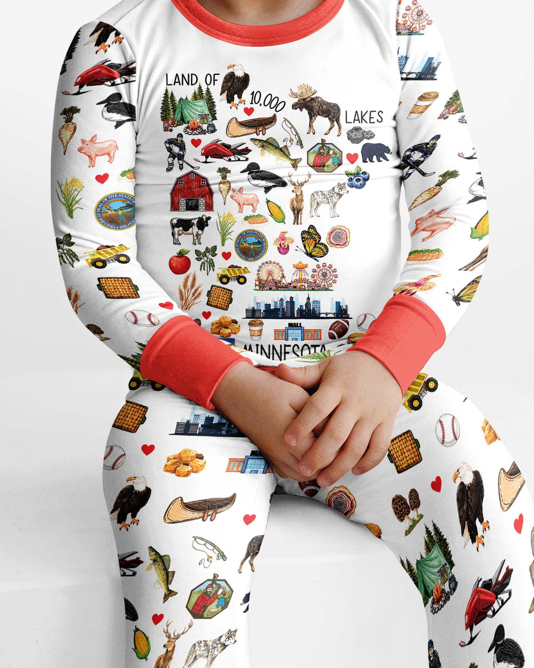 Minnesota Lover Family Matching Bamboo Two Piece Long Sleeve Pajama Set