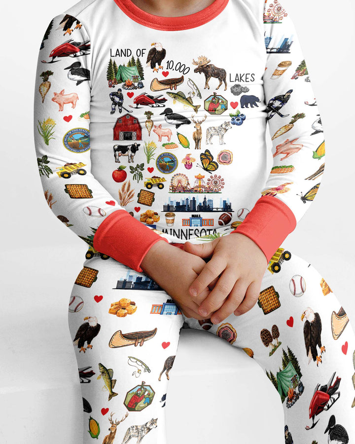 Minnesota Lover Family Matching Bamboo Two Piece Long Sleeve Pajama Set