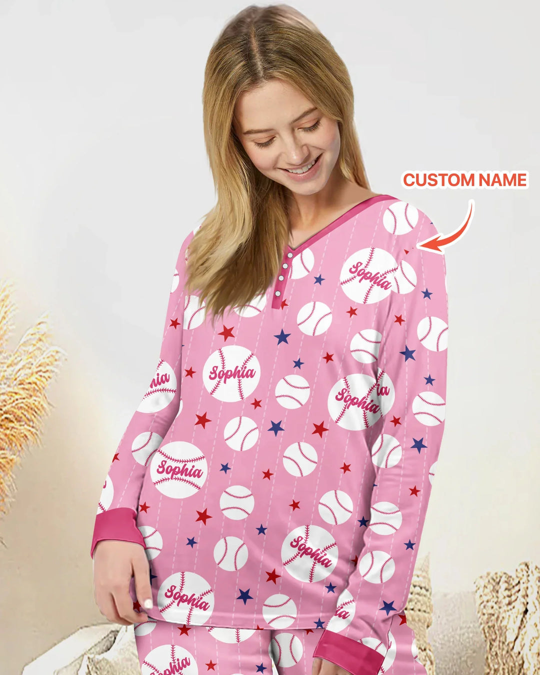 Personalisierter Name Rookie of The Year Passendes Pyjama-Set für Damen aus Bambus