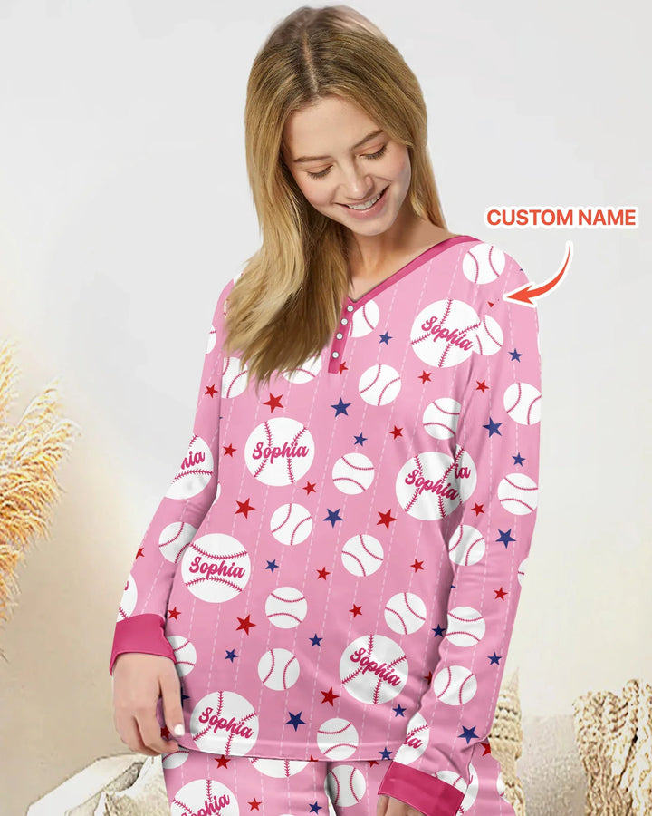 Personalisierter Name Rookie of The Year Passendes Pyjama-Set für Damen aus Bambus