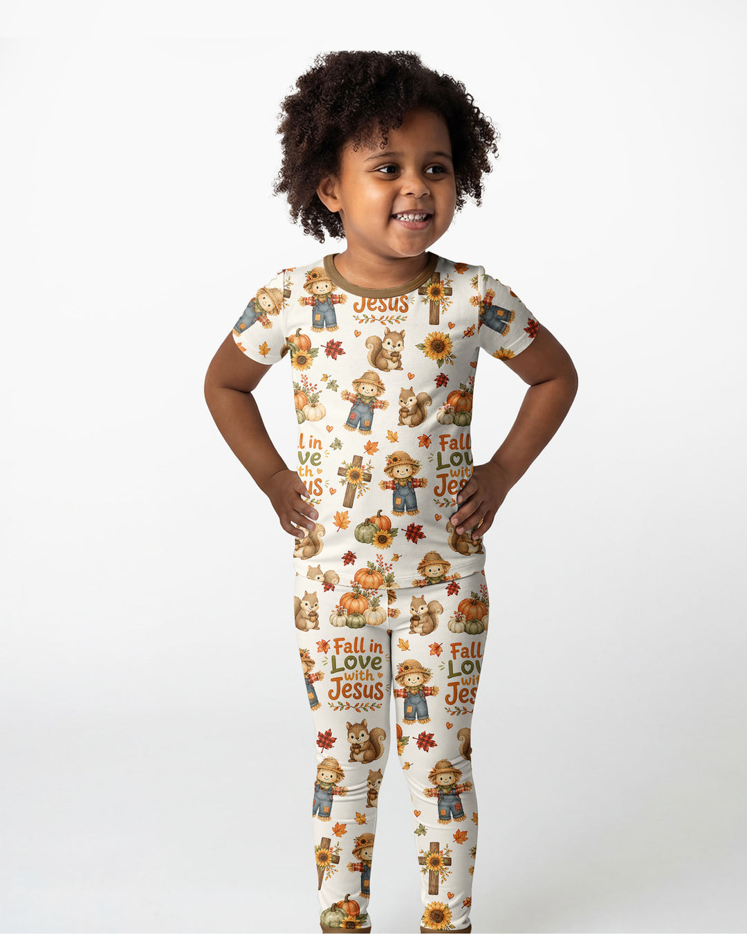 Fall For Jesus Bamboo Two Piece Short Sleeve Pajama Set