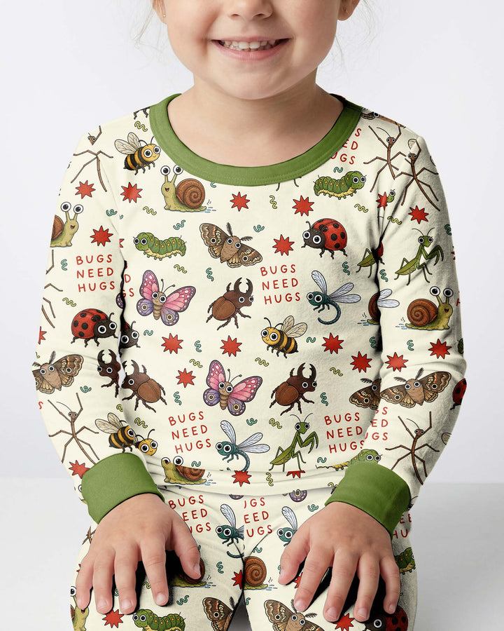 Bugs Need Hug Bamboo Two Piece Long Sleeve Pajama Set