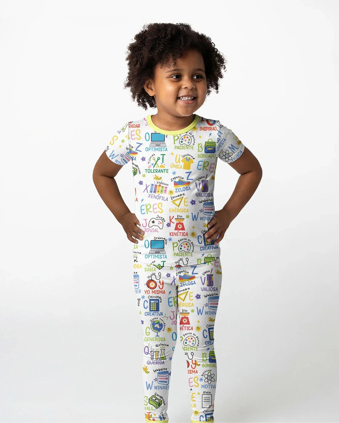 You Are Spanish Alphabet Version Bamboo Two Piece Short Sleeve Pajama Set