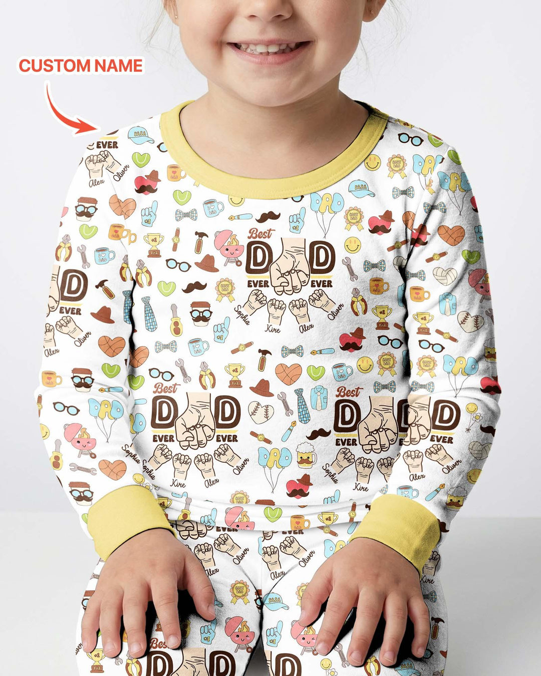 Zweiteiliges Langarm-Pyjama-Set mit Sommerfrüchten