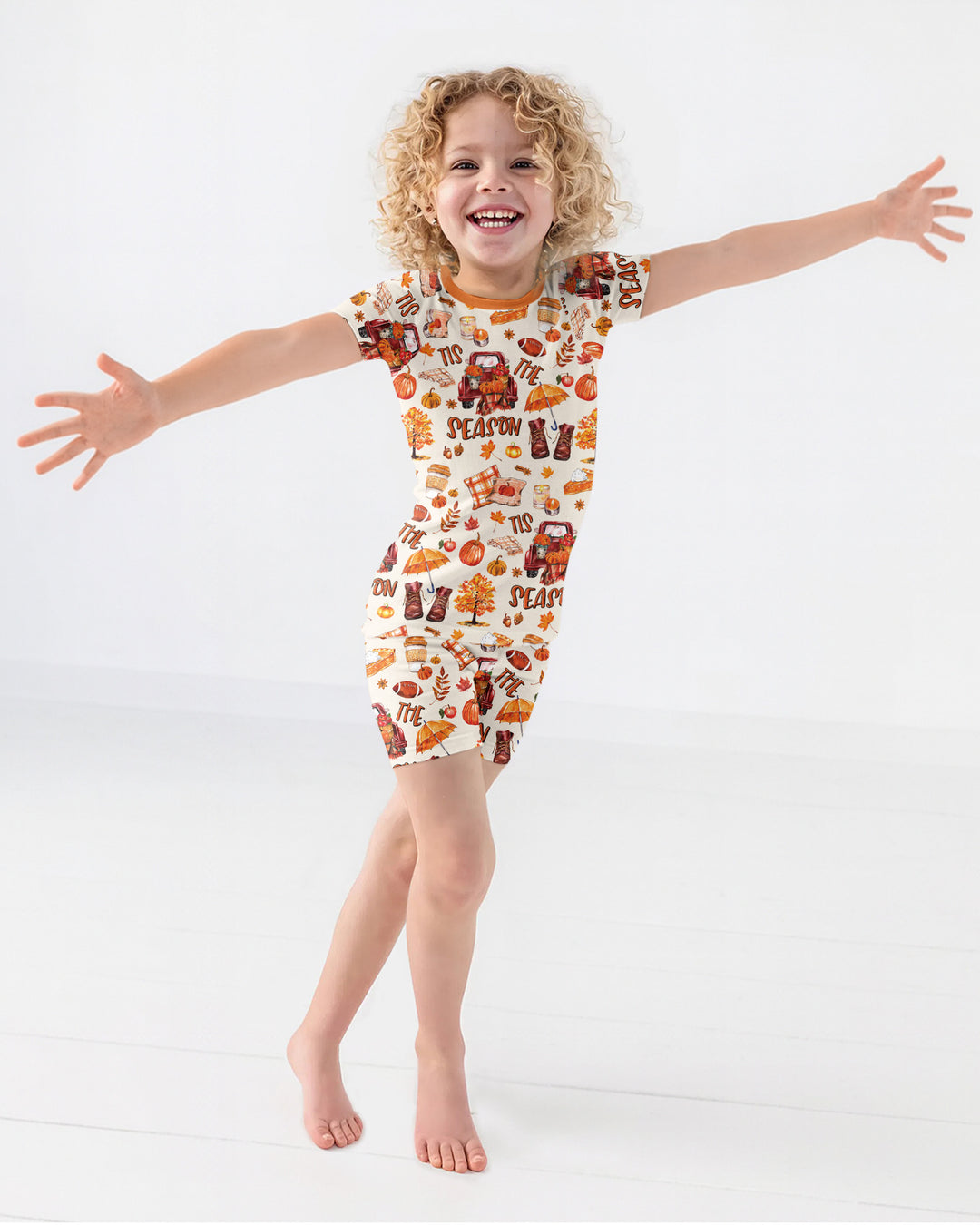 Fall Tis the Season Bamboo Two Piece Short Sleeve Shorts Pajama Set