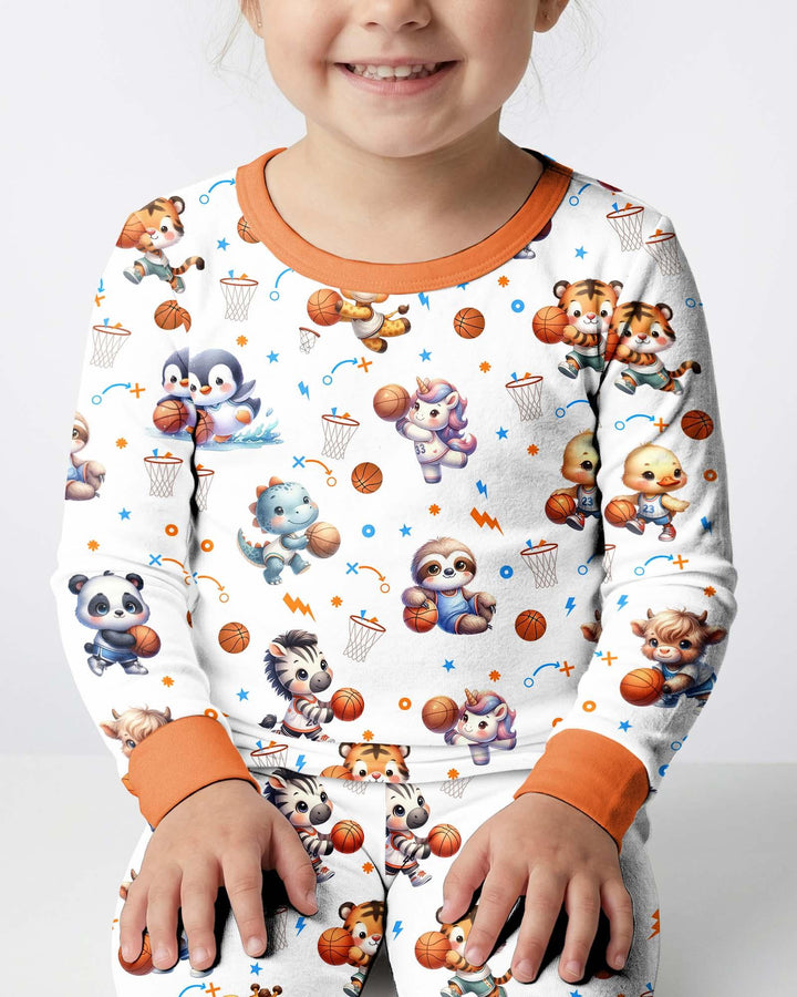 Zweiteiliges Langarm-Pyjama-Set mit Sommerfrüchten